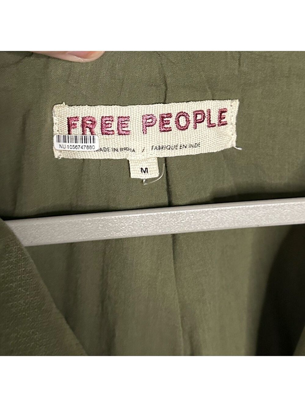 Free People Army Green Corduroy Heritage Jacket with Vest Size M-like new - Picture 12 of 15